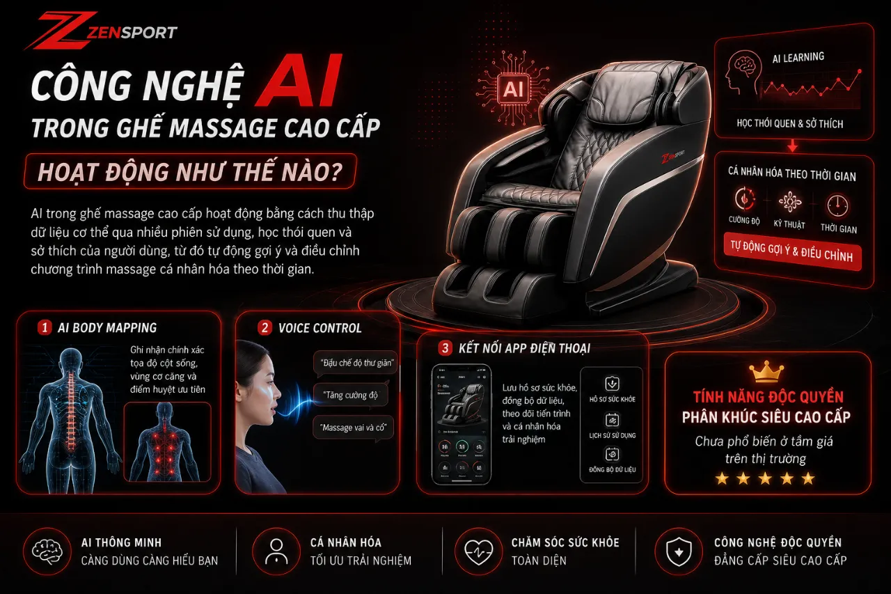 Công Nghệ AI Trong Ghế Massage Cao Cấp Hoạt Động Như Thế Nào?