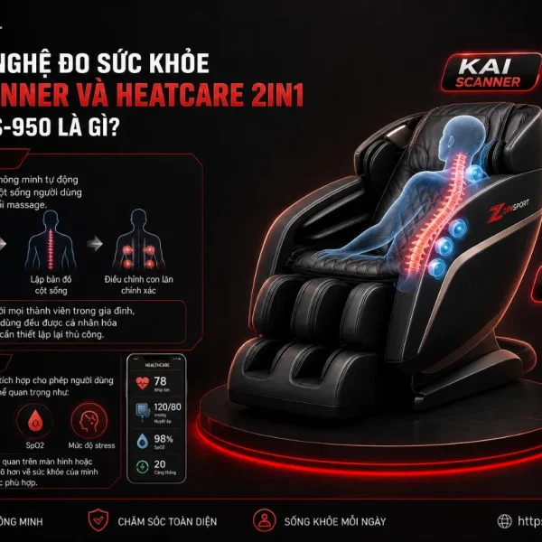 Ghế massage Kaitashi KS-950: Massage 8D, 112 túi khí toàn thân
