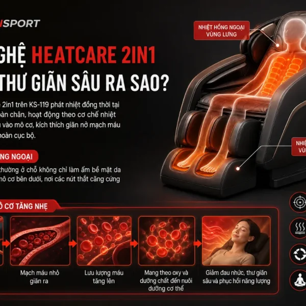 Ghế massage Kaitashi KS-119: Massage 4D, Zero Gravity thư giãn sâu