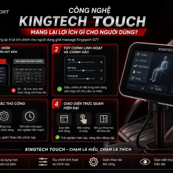 Ghế Massage Kingsport G77: Công Nghệ Kingtech Touch, Warmtech