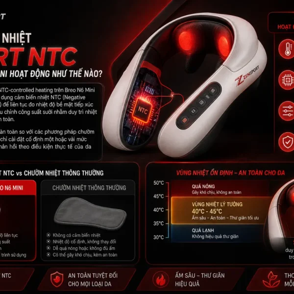 Máy massage cổ vai gáy Breo N6 Mini: Nhiệt hồng ngoại, nhỏ gọn
