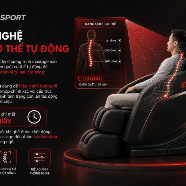 Ghế Massage Maxcare Max616 Plus: 4 Bài Massage, Không Trọng Lự