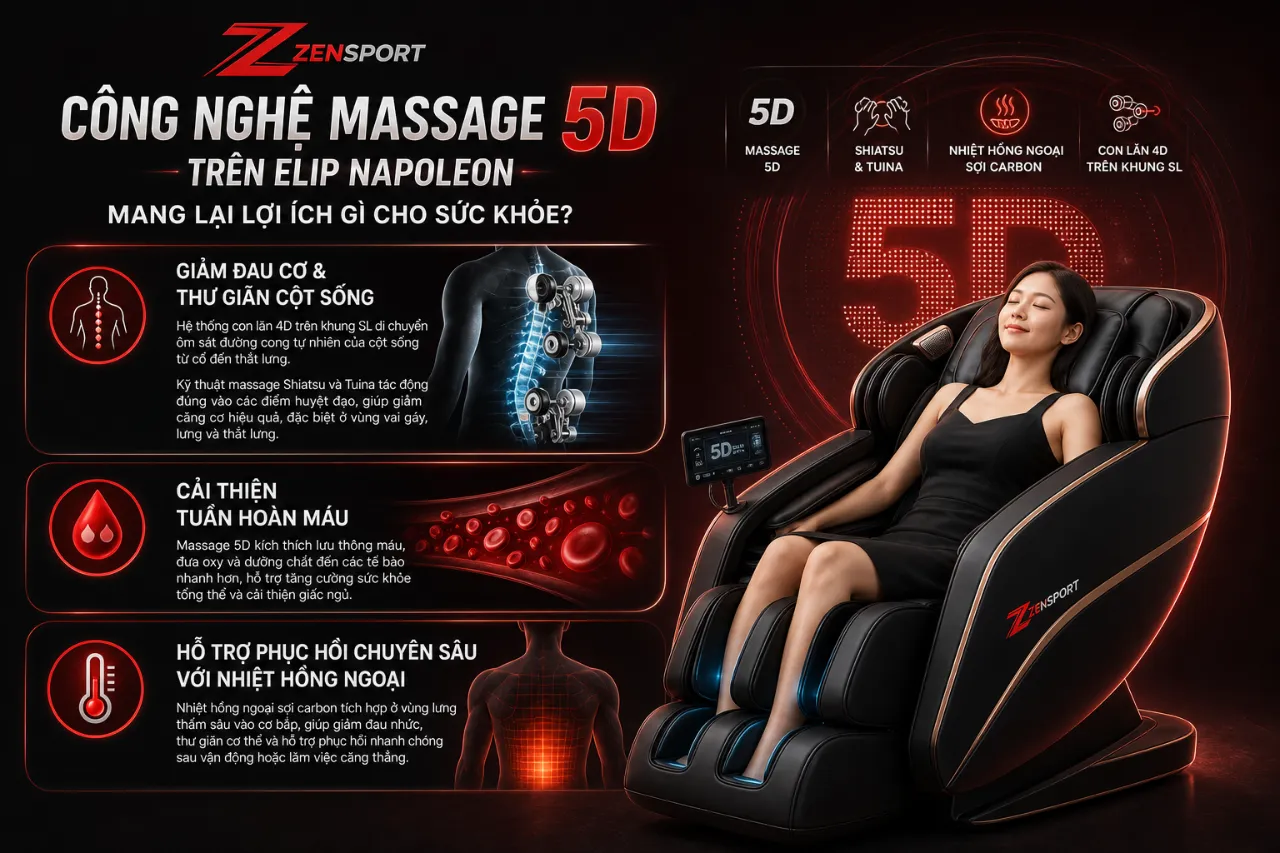 Công nghệ Massage 5D trên ELIP Napoleon mang lại lợi ích gì cho sức khỏe?