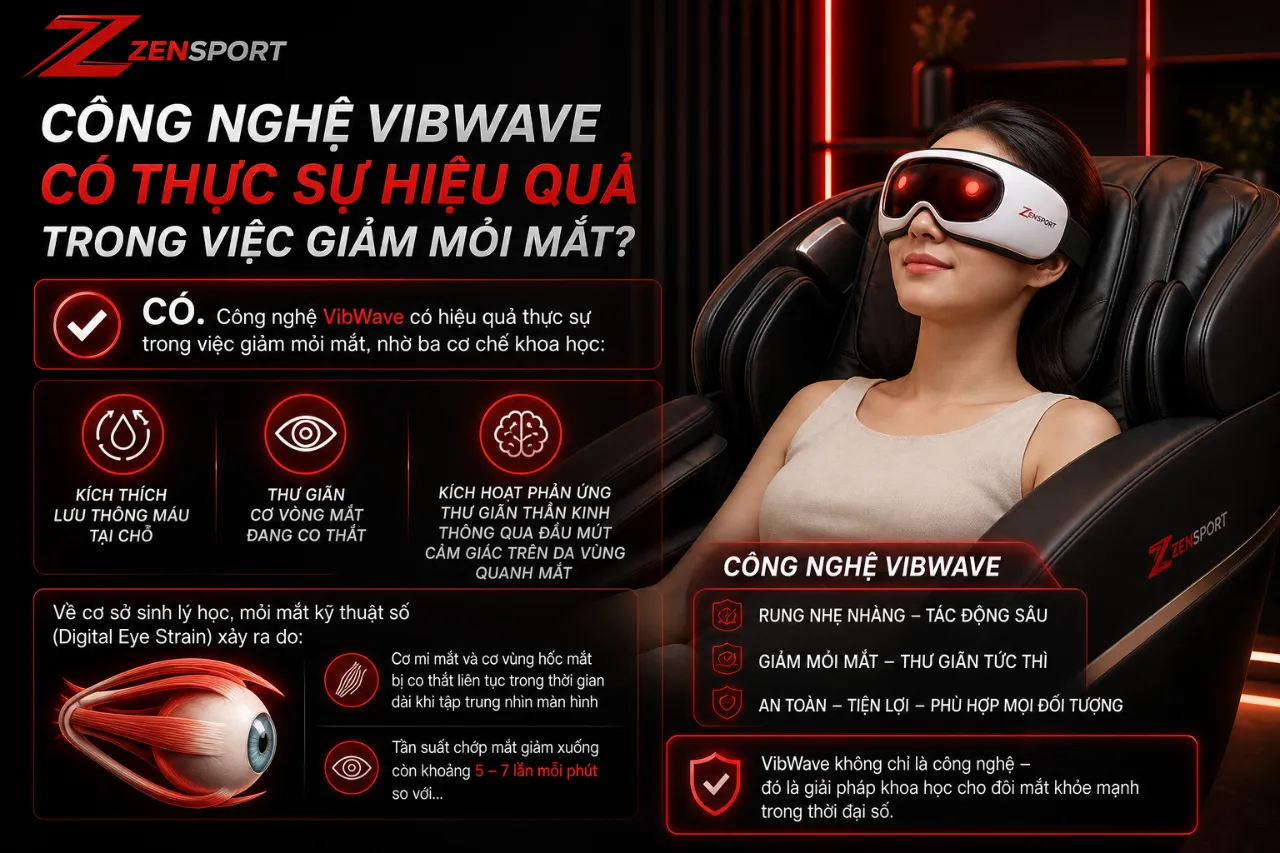 Công nghệ VibWave có thực sự hiệu quả trong việc giảm mỏi mắt không?