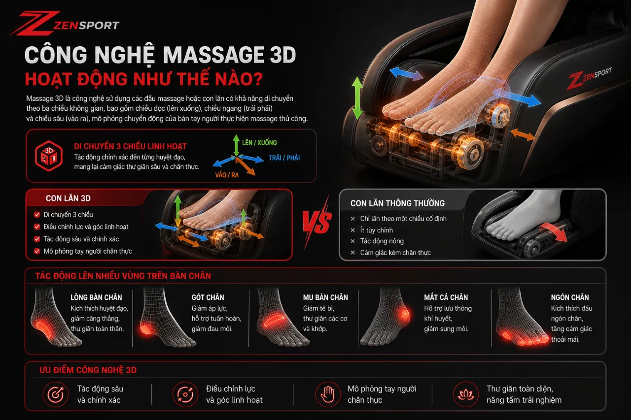 Công nghệ massage 3D hoạt động như thế nào?