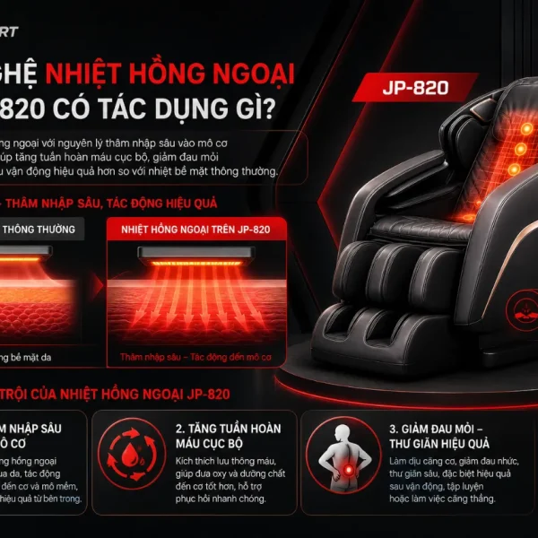 Máy massage chân OKACHI JP-820: 4 motor, massage nhiệt hồng ngoại