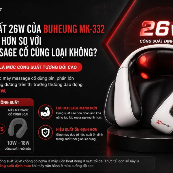 Máy massage cổ vai gáy Buheung MK-332 nhiệt hồng ngoại, 3 mức lực