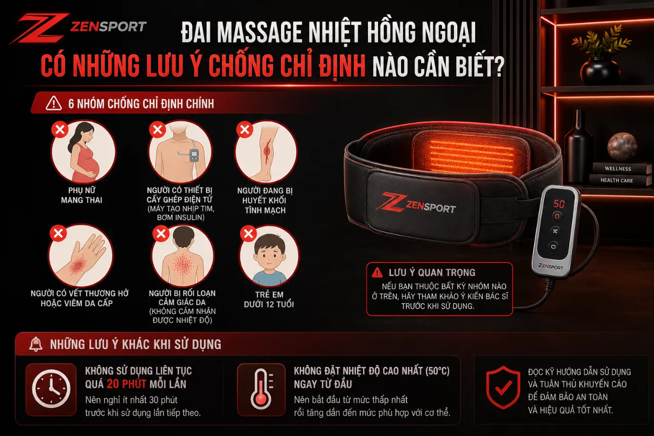 Đai Massage Nhiệt Hồng Ngoại Có Những Lưu Ý Chống Chỉ Định Nào Cần Biết?