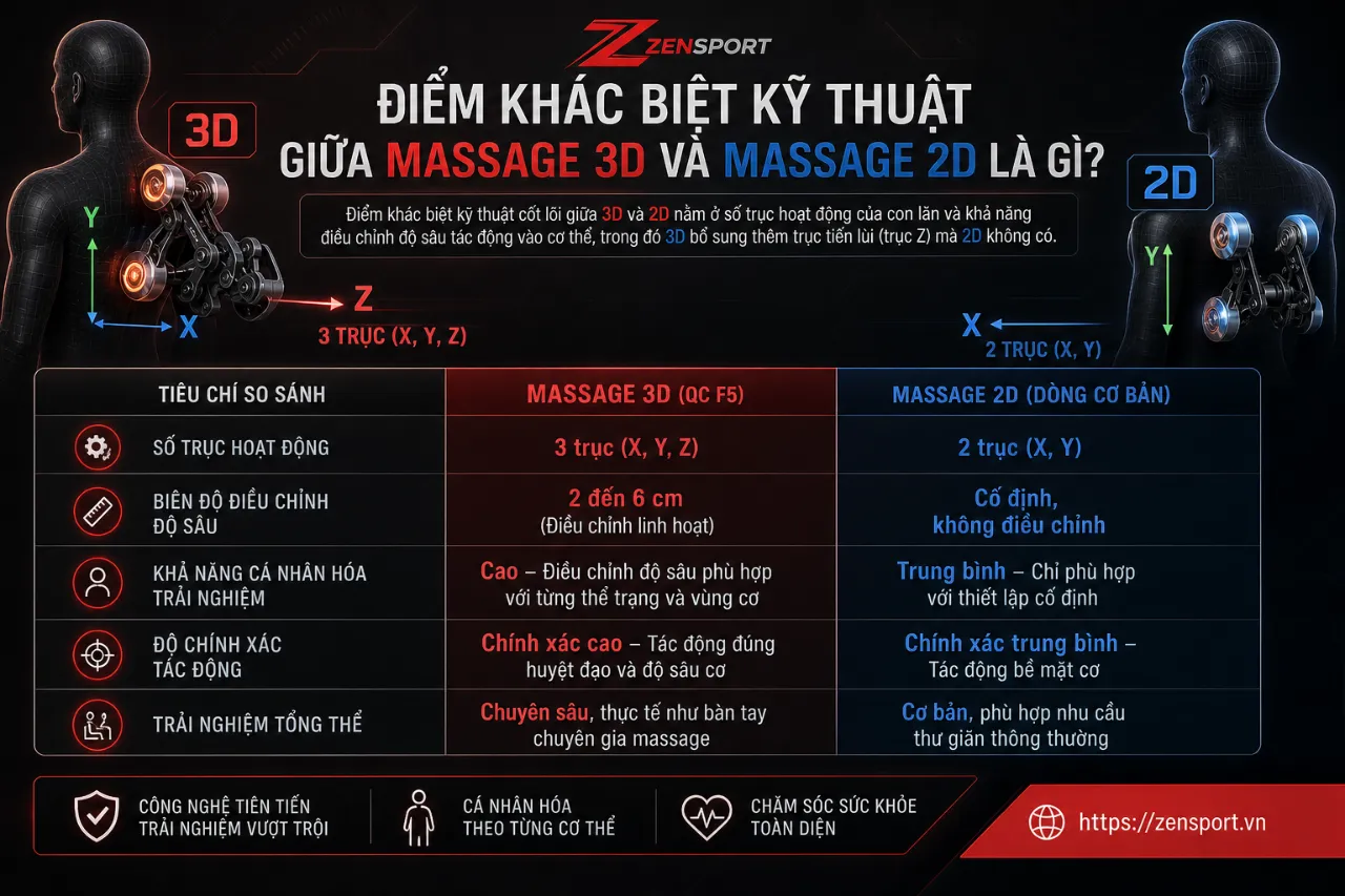 Điểm Khác Biệt Kỹ Thuật Giữa Massage 3D Và Massage 2D Là Gì?