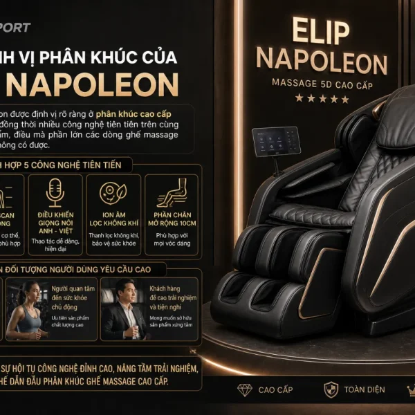 Ghế Massage ELIP Napoleon: Massage 5D, Body Scan