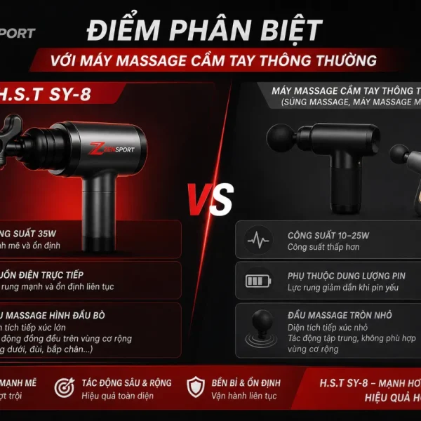 Máy massage đầu bò H.S.T SY-8: 2 tốc độ, rung 2920–3500 rpm