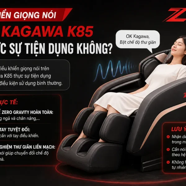 Ghế Massage Kagawa K85: Con Lăn 3D, Điều Khiển Giọng Nói