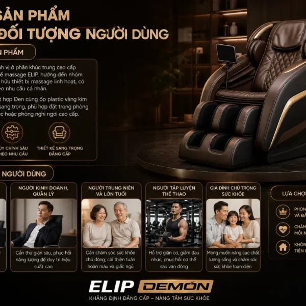 Ghế Massage ELIP Demon: Massage 3D, Trục SL Ôm Sát Cơ Thể