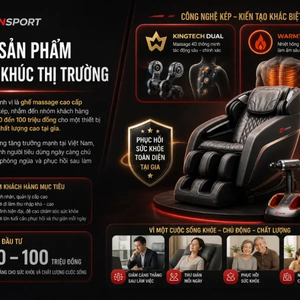 Ghế Massage Kingsport B7: Kingtech Dual, Warmtech Ultra