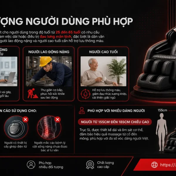 Ghế Massage ELIP E3: 4E Elysium, Trục SL Ôm Sát Cơ Thể