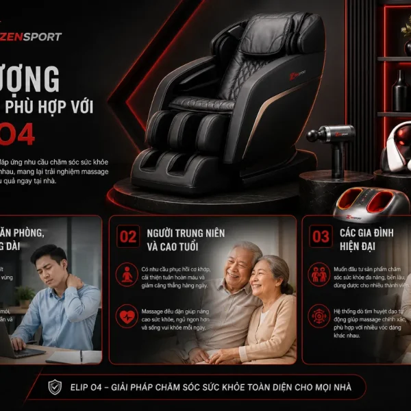 Ghế Massage ELIP O4: 6E Elysium, Massage Cổ Vai Gáy