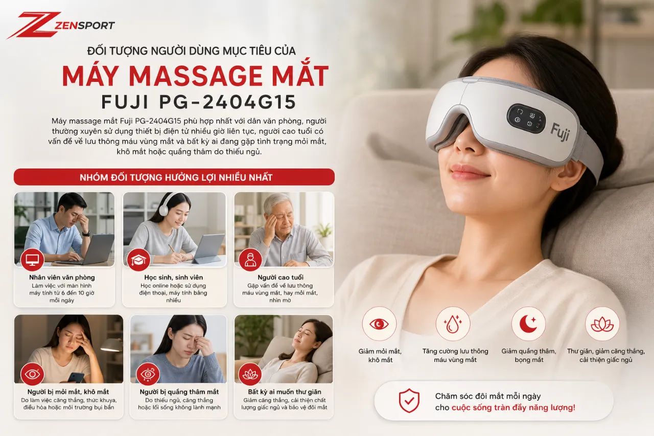 Đối tượng người dùng mục tiêu của máy massage mắt Fuji PG-2404G15