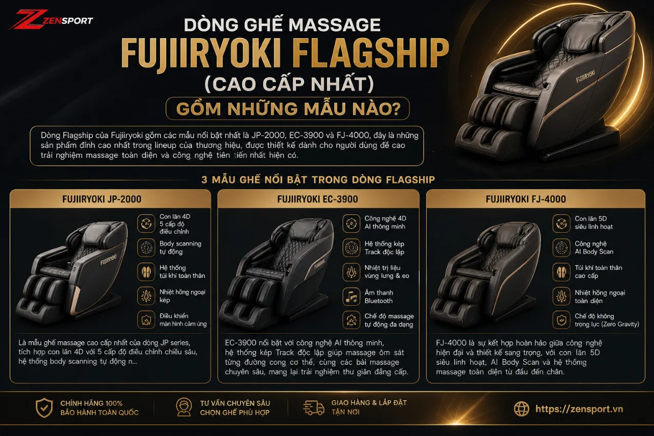 Dòng Ghế Massage Fujiiryoki Flagship (Cao Cấp Nhất) Gồm Những Mẫu Nào?