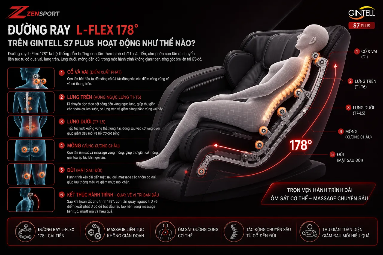 Đường Ray L-Flex 178 Độ Trên Gintell S7 Plus Hoạt Động Như Thế Nào?