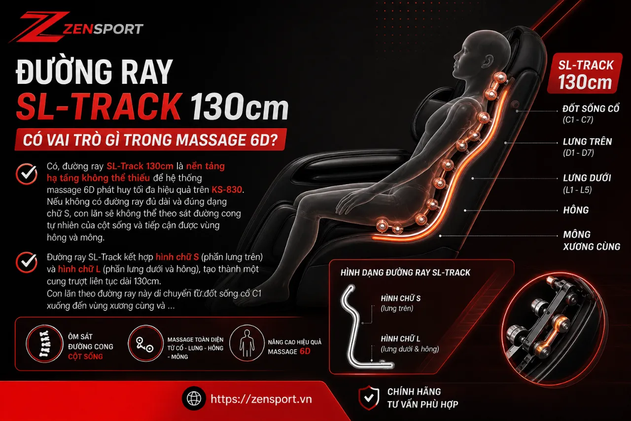 Đường Ray SL-Track 130cm Có Vai Trò Gì Trong Massage 6D?