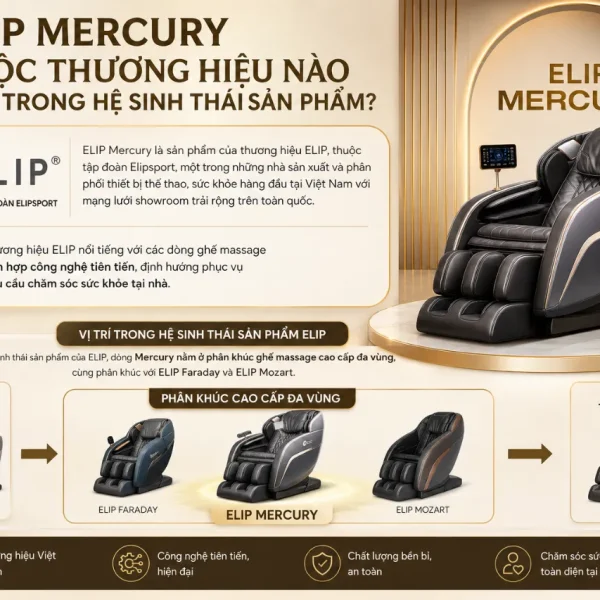 Ghế Massage ELIP Mercury: 26 Bi Lăn, 12 Cấp Độ Ngả