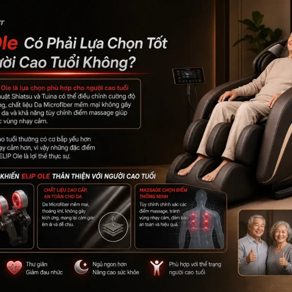 Ghế Massage ELIP Ole: 20 Bài Tự Động, Trục SSL