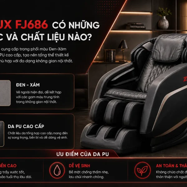 Ghế Massage FUJILUX FJ686: Scan Body AI, Massage Trị Liệu Toàn Thân