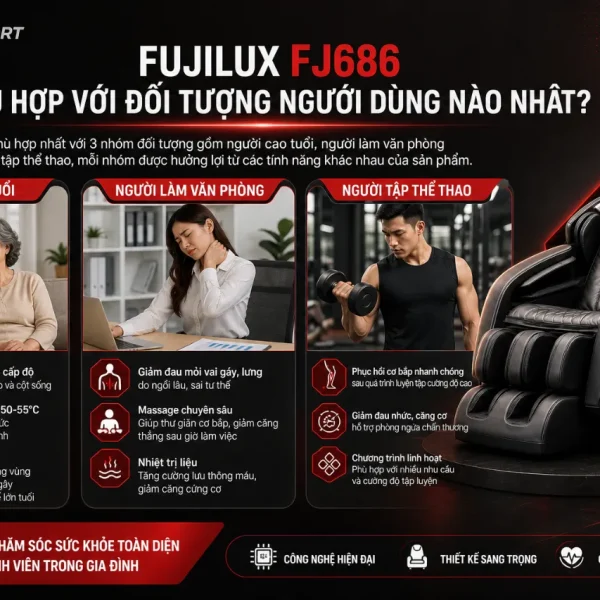 Ghế Massage FUJILUX FJ686: Scan Body AI, Massage Trị Liệu Toàn Thân