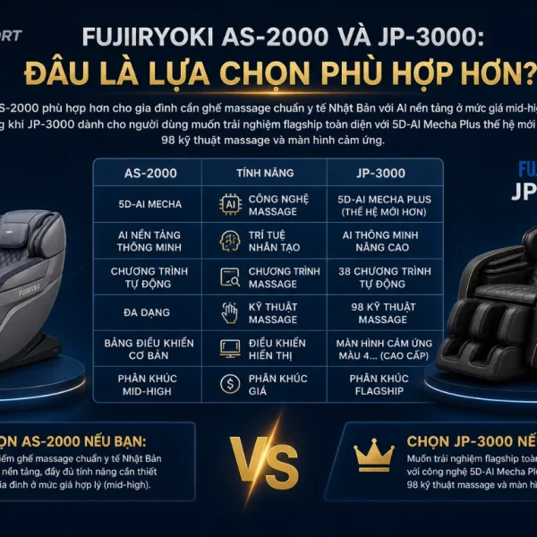 Ghế Massage Fujiiryoki AS-2000: AI Double Sensing, 5D-AI Mecha