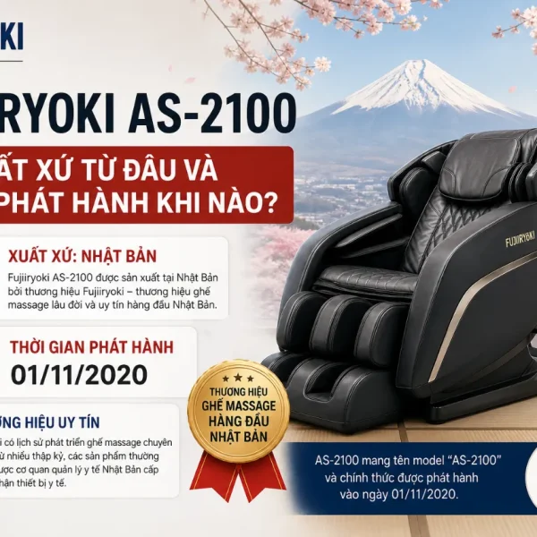 Ghế Massage Fujiiryoki AS-2100: 5D-AI, 35 Chế Độ Massage