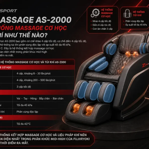 Ghế Massage Fujiiryoki AS-2000: AI Double Sensing, 5D-AI Mecha