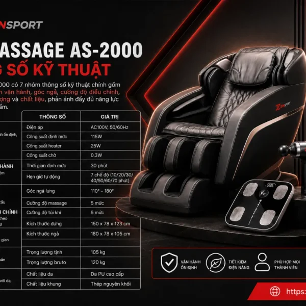 Ghế Massage Fujiiryoki AS-2000: AI Double Sensing, 5D-AI Mecha