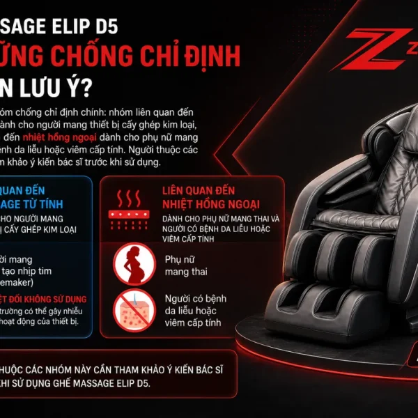 Ghế Massage ELIP D5: Nhiệt Hồng Ngoại, Massage Từ Tính