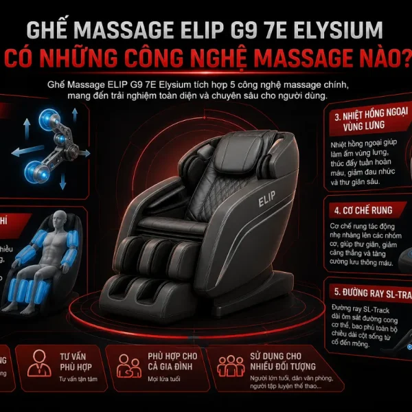 Ghế Massage ELIP G9 7E Elysium, 20 Bài Massage Tự Động