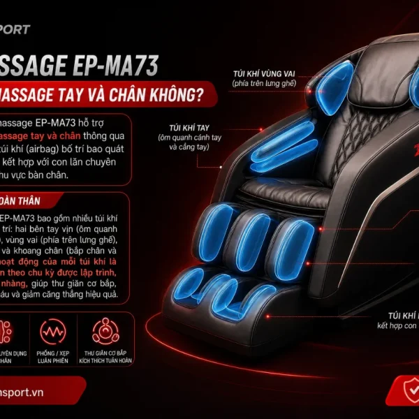 Ghế Massage Panasonic EP-MA73: RealPro Ultra 4D, Sưởi Kép