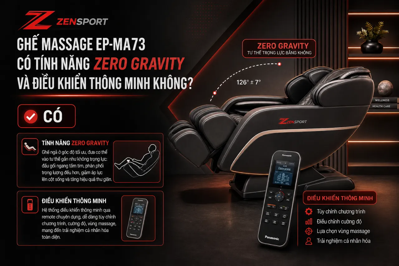 Ghế Massage EP-MA73 Có Tính Năng Zero Gravity Và Điều Khiển Thông Minh Không?