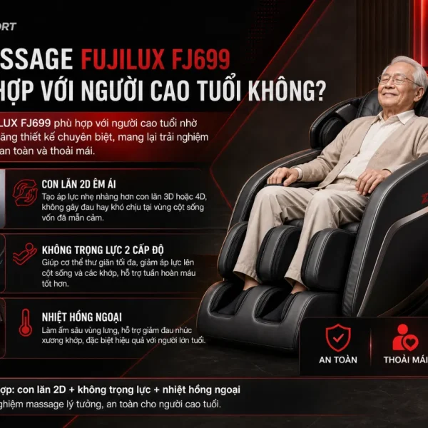 Ghế Massage FUJILUX FJ699: 18 Túi Khí, 5 Bài Massage
