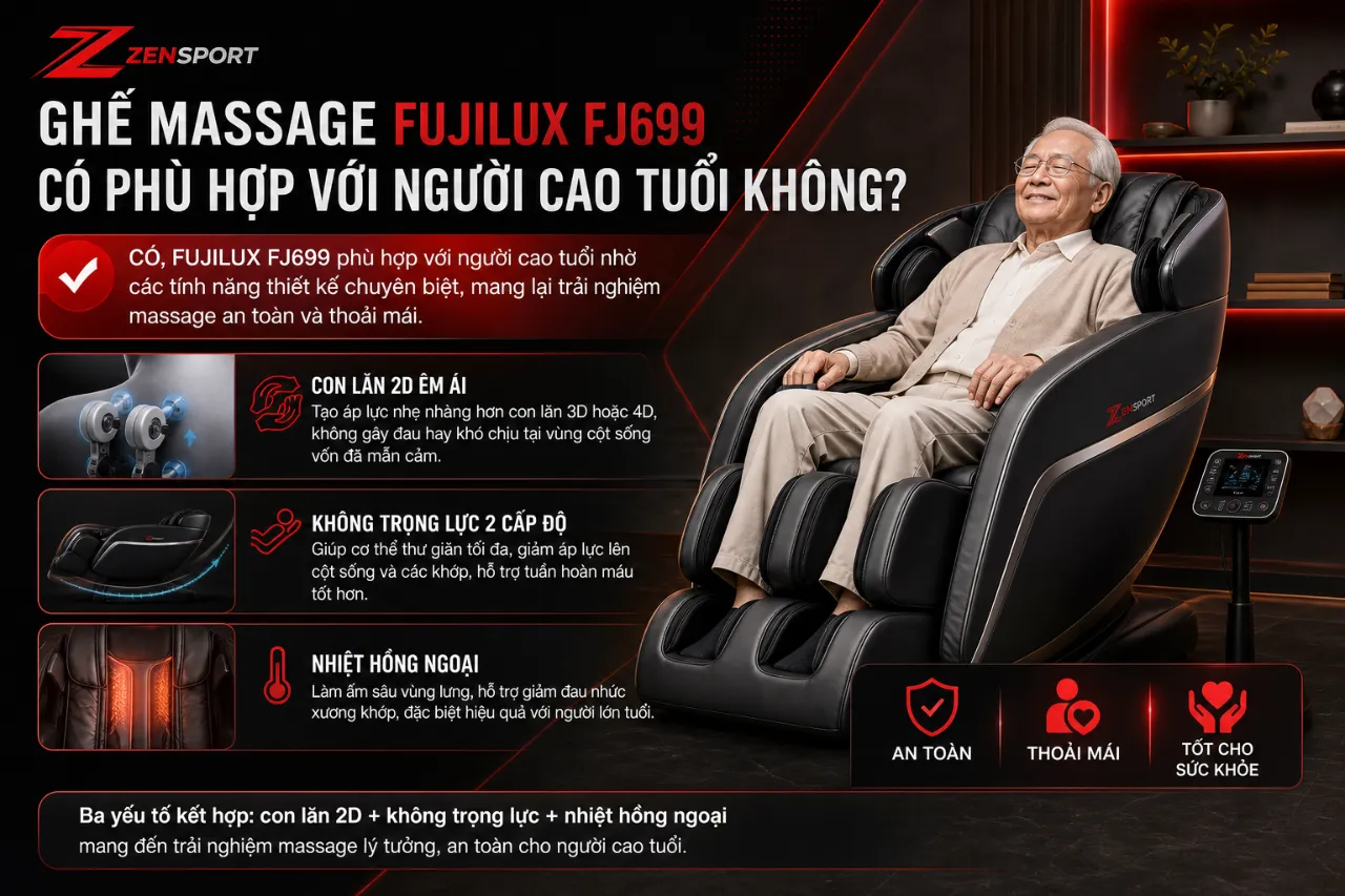 Ghế Massage FUJILUX FJ699 Có Phù Hợp Với Người Cao Tuổi Không?
