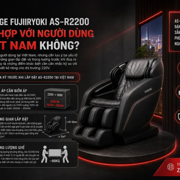Ghế Massage Fujiiryoki AS-R2200: 5D-AI, 38 Chương Trình