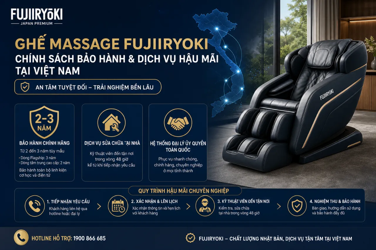Ghế Massage Fujiiryoki Có Chính Sách Bảo Hành Và Dịch Vụ Hậu Mãi Như Thế Nào Tại Việt Nam?