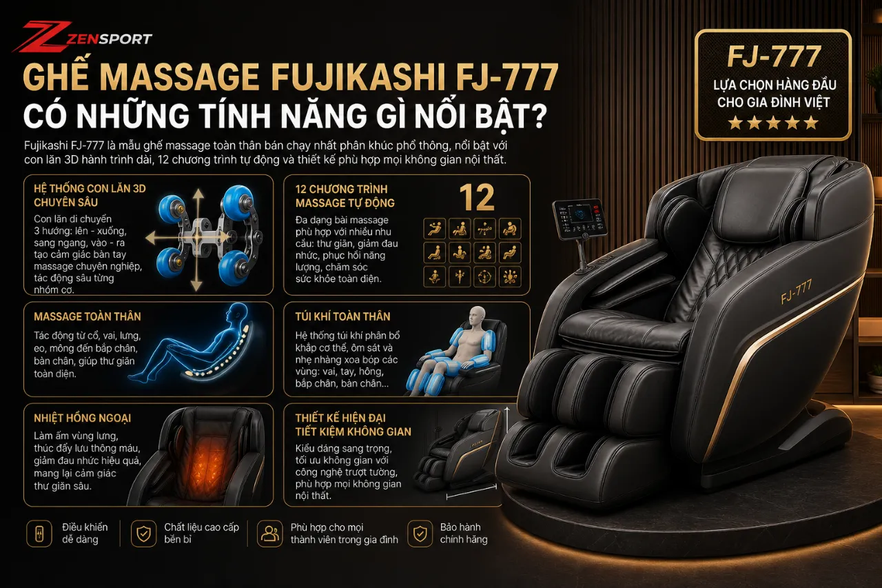 Ghế Massage Fujikashi FJ-777 Có Những Tính Năng Gì Nổi Bật?