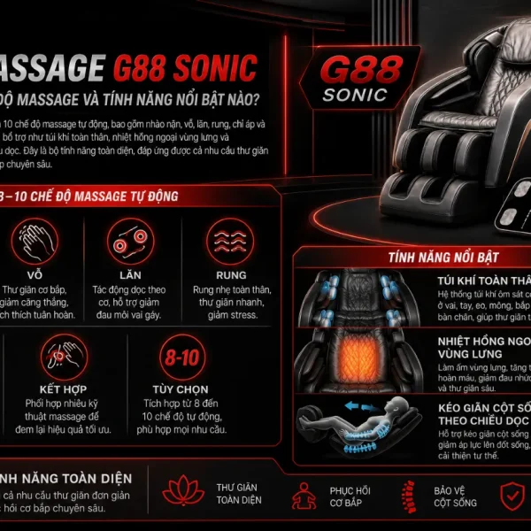 Ghế Massage KingSport G88 Sonic: KingSonic, Kingtech Touch Pro