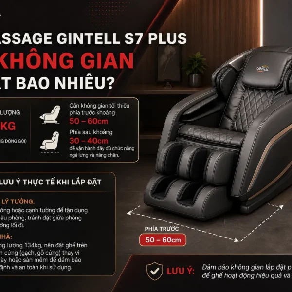 Ghế Massage Gintell S7 Plus: Con Lăn Kép 8-D, Thư Giãn Lưng Sâu