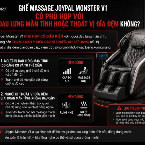 Ghế Massage Joypal Monster V1 25 Chế Độ, 36 Túi Khí 3D
