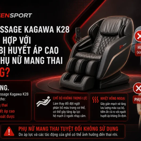 Ghế Massage Kagawa K28: Túi Khí Toàn Thân, Không Trọng Lực, Nhiệt Hồng Ngoại