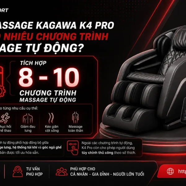 Ghế Massage Kagawa K4 Pro: Túi Khí Toàn Thân, Không Trọng Lực