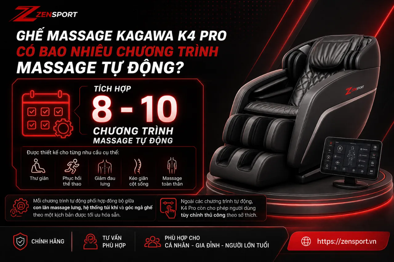 Ghế Massage Kagawa K4 Pro Có Bao Nhiêu Chương Trình Massage Tự Động?