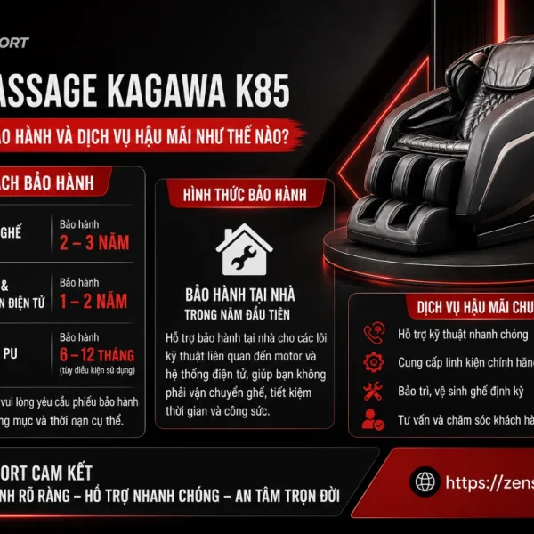 Ghế Massage Kagawa K85: Con Lăn 3D, Điều Khiển Giọng Nói