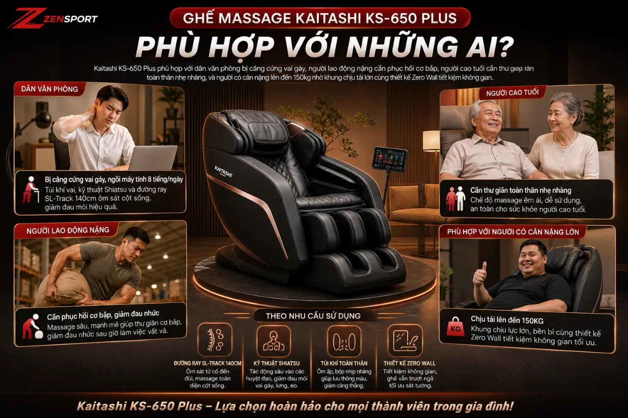 Ghế Massage Kaitashi KS-650 Plus Phù Hợp Với Những Ai?