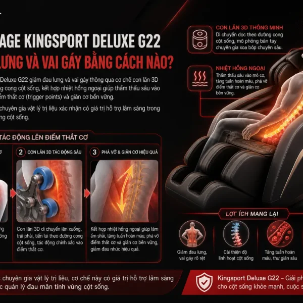 Ghế Massage Kingsport Deluxe G22: Giảm Đau Nhức, Hỗ Trợ Tuần Hoàn Máu